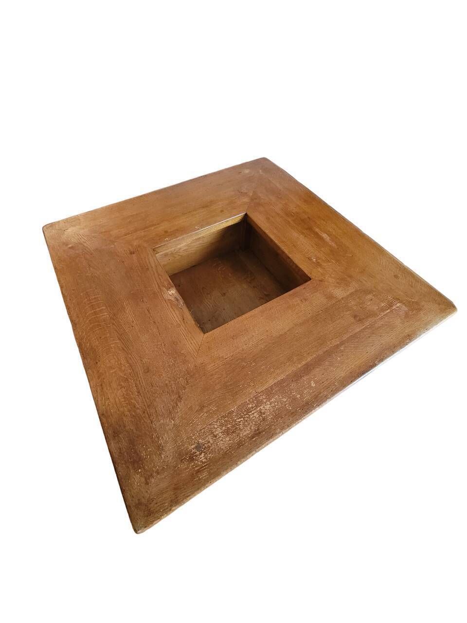 Square Oak Coffee Table photo vintage