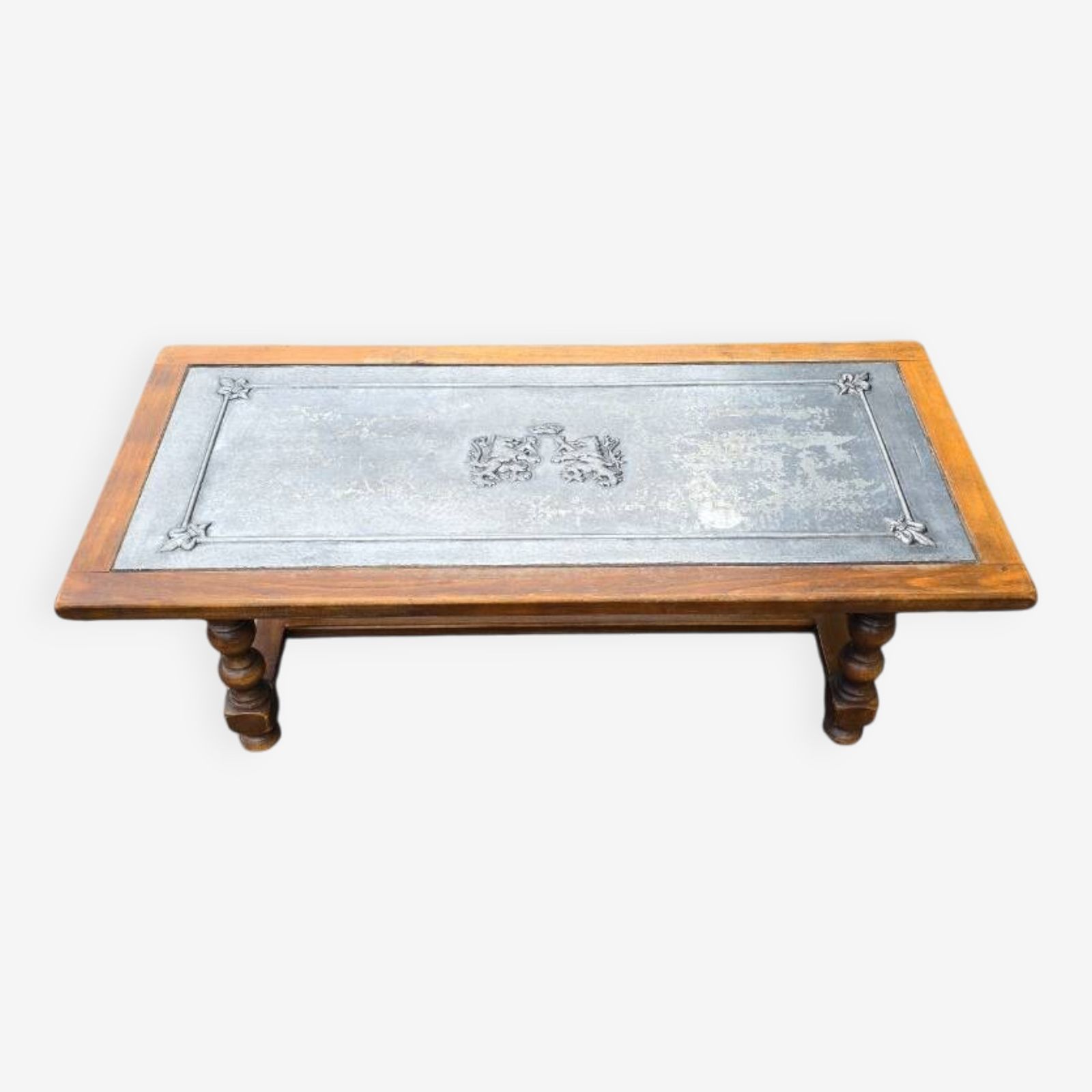 Page 1 Of 9 Vintage Wood And Tin Coffee Table