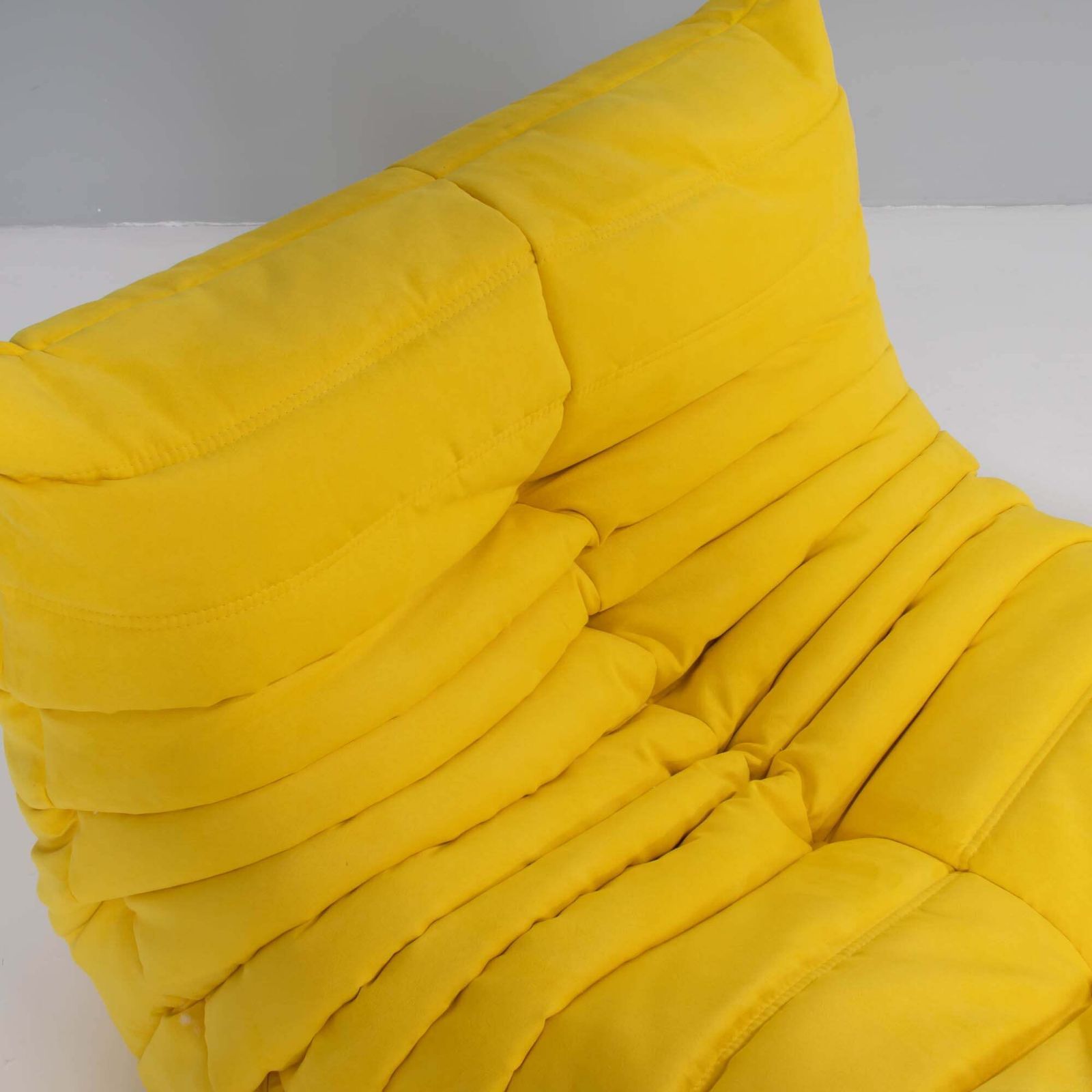 Ligne Roset By Michel Ducaroy Togo Yellow Modular Sofa And Footstool, Set Of Five photo Furniture