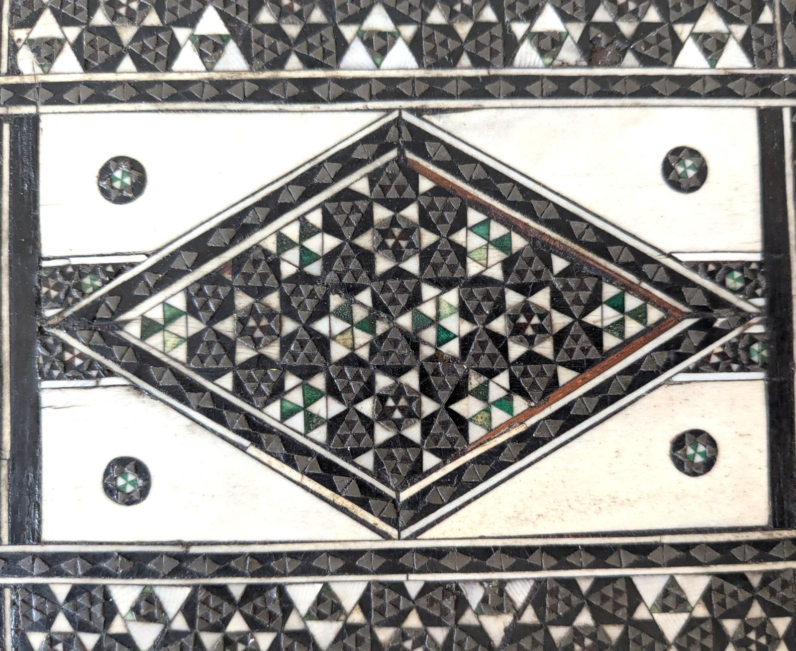 Antique Islamic Anglo Indian Sadeli Micro Mosaic Jewellery Box photo vintage
