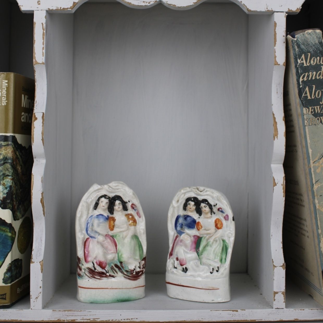 Pair Of Small Staffordshire Flatback Figurines