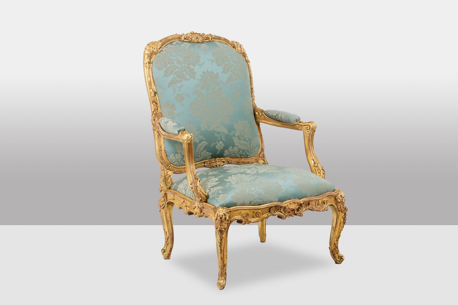 photo furniture Louis XV Style Living Room With Gilded Wood Frame. Circa 1880.
