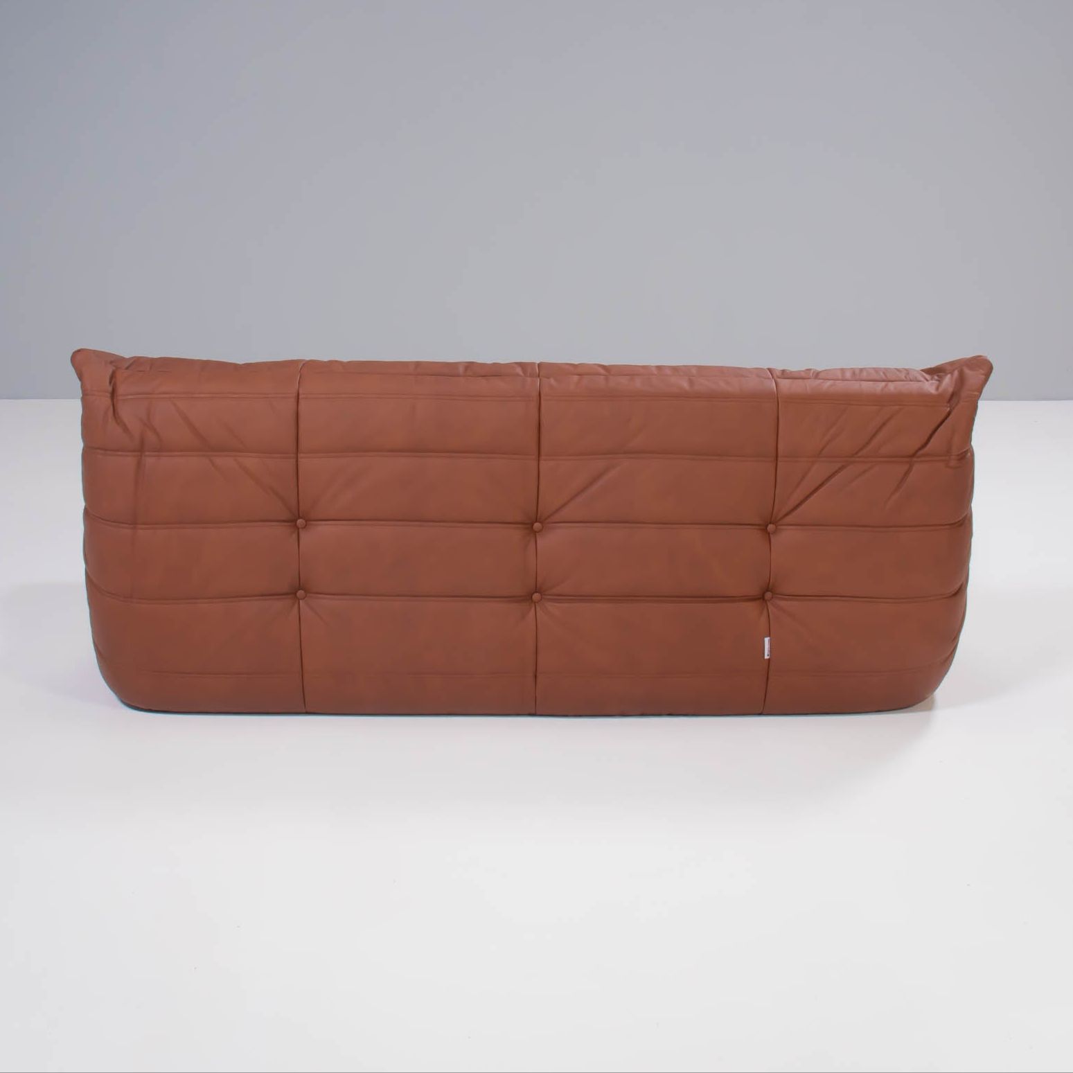 photo vinterior Ligne Roset By Michel Ducaroy Togo Brown Leather Modular Sofa, Set Of Three