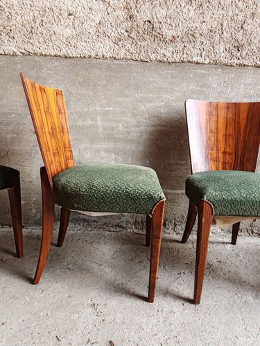 Dining Chairs Vintage X 4 Jindtich Halabala, Beech, Walnut Czech 1940s  Art Deco photo 367.0