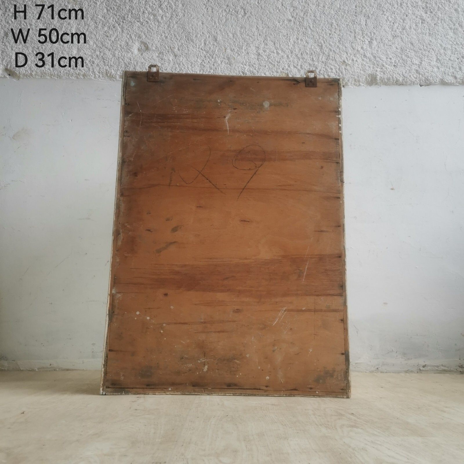 photo furniture White Antique Chippy Wooden Glass Display Med Cabinet Rustic Scratch Built C1920