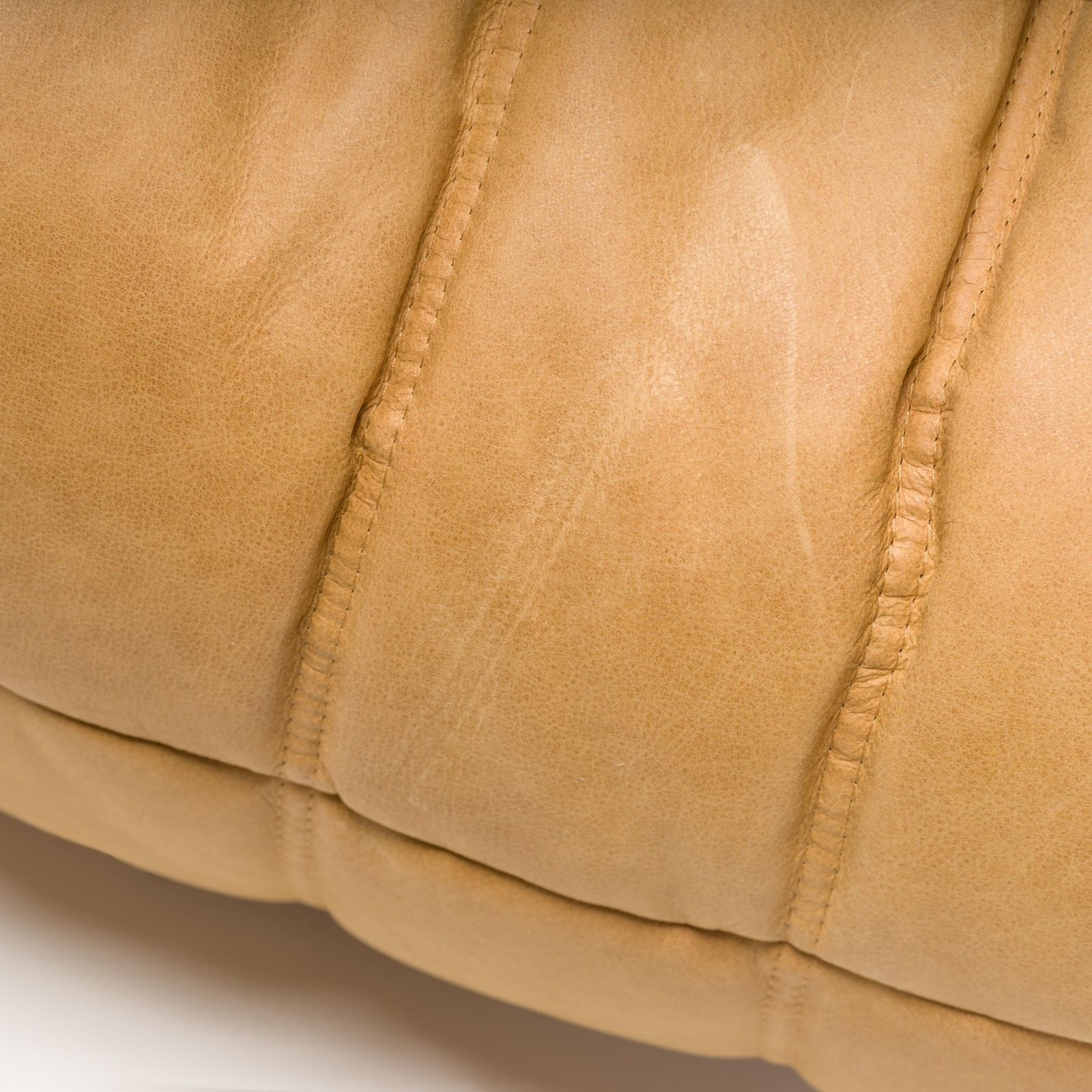 Ligne Roset By Michel Ducaroy Camel Brown Leather Togo, Set Of Three photo vinterior