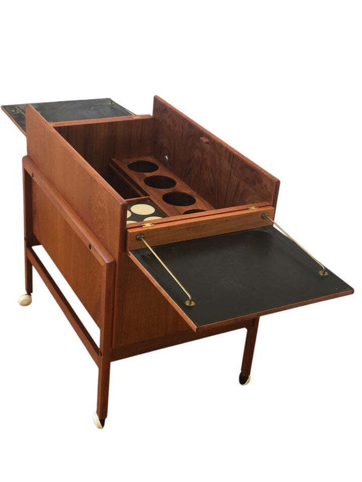 1960s Danish Teak Arrebo Møbler Folding Drinks Cart Trolley By Andreas Hansen