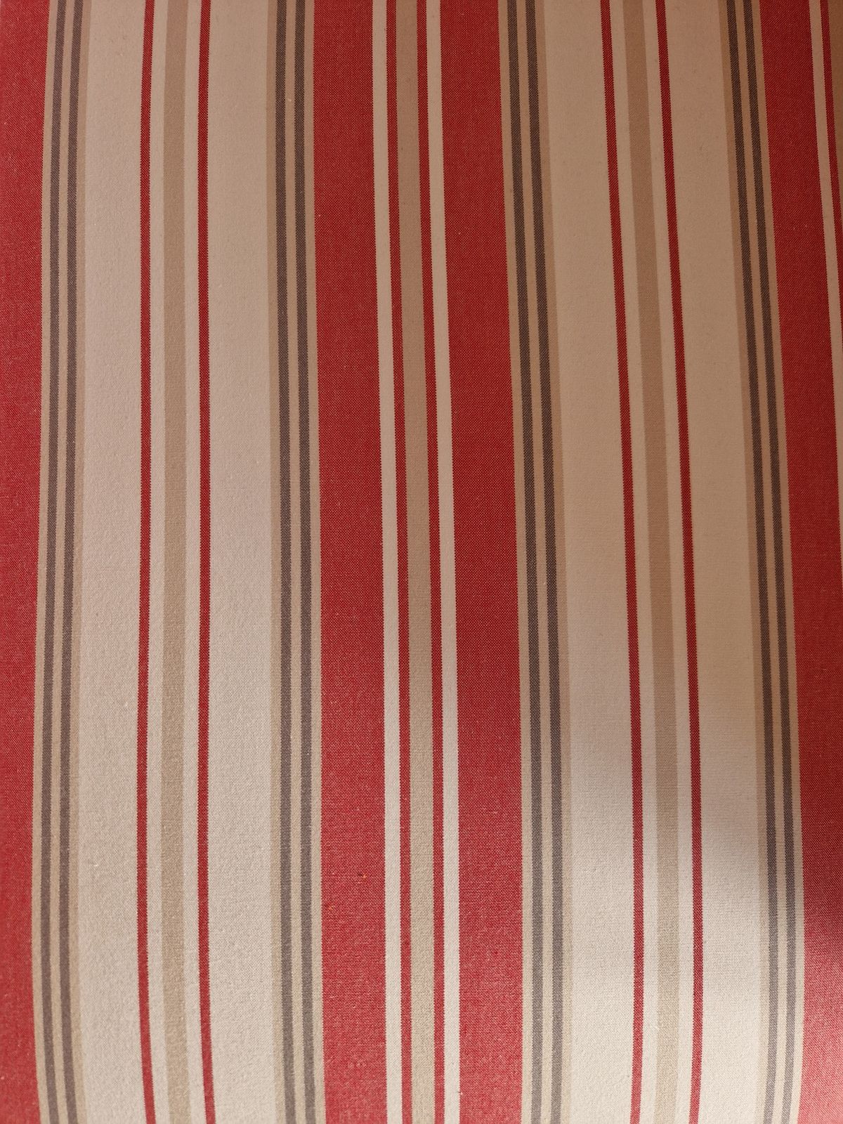 Exquisite Wingback Armchair In Jane Churchill Red Stripes photo for sale