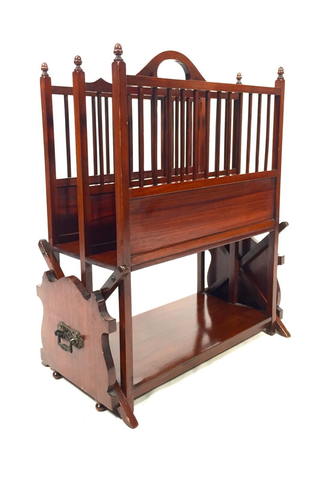 Antique Tabletop High Quality Mahogany Canterbury & Book Slide Combination C1900 photo furniture