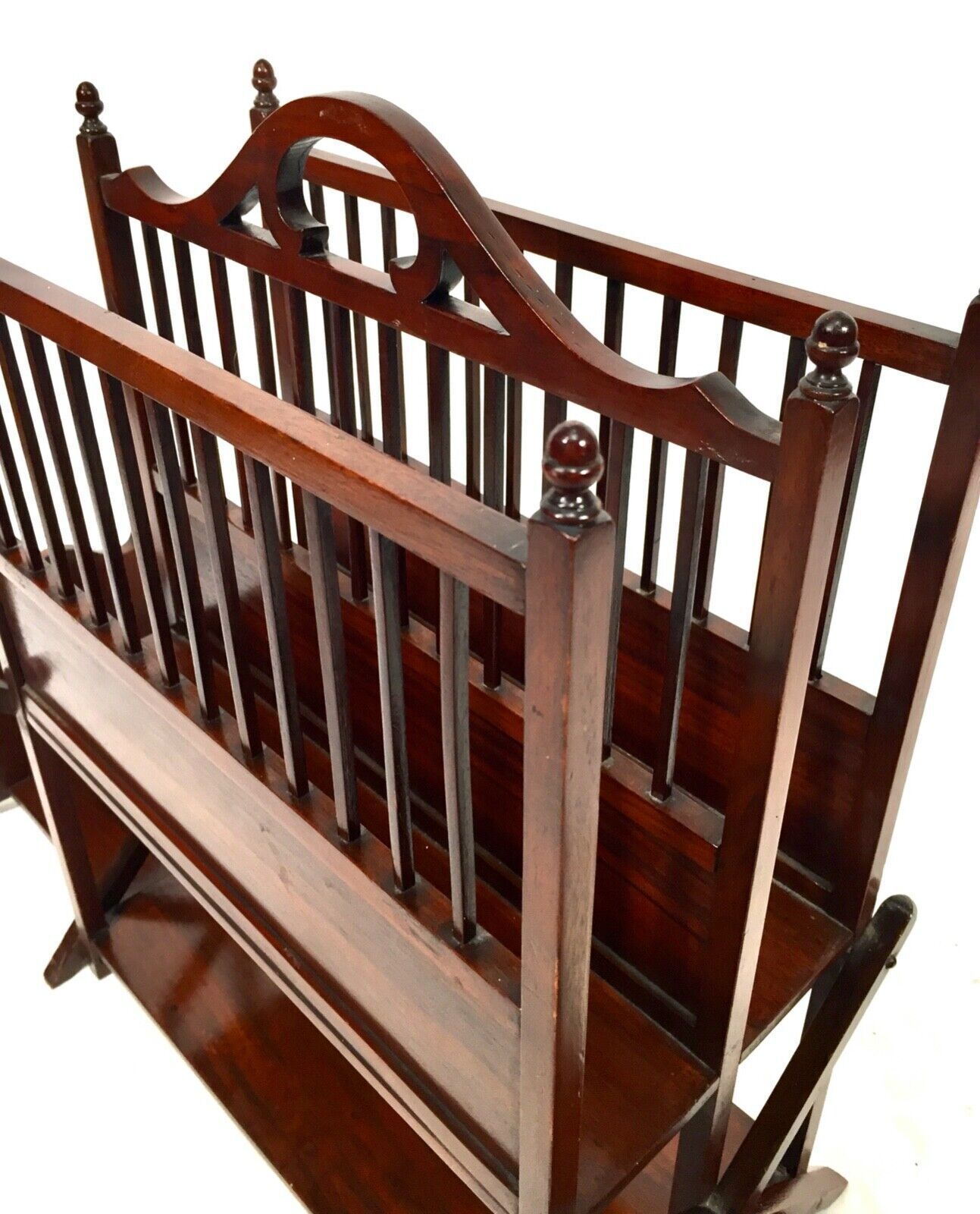 photo for sale Antique Tabletop High Quality Mahogany Canterbury & Book Slide Combination C1900