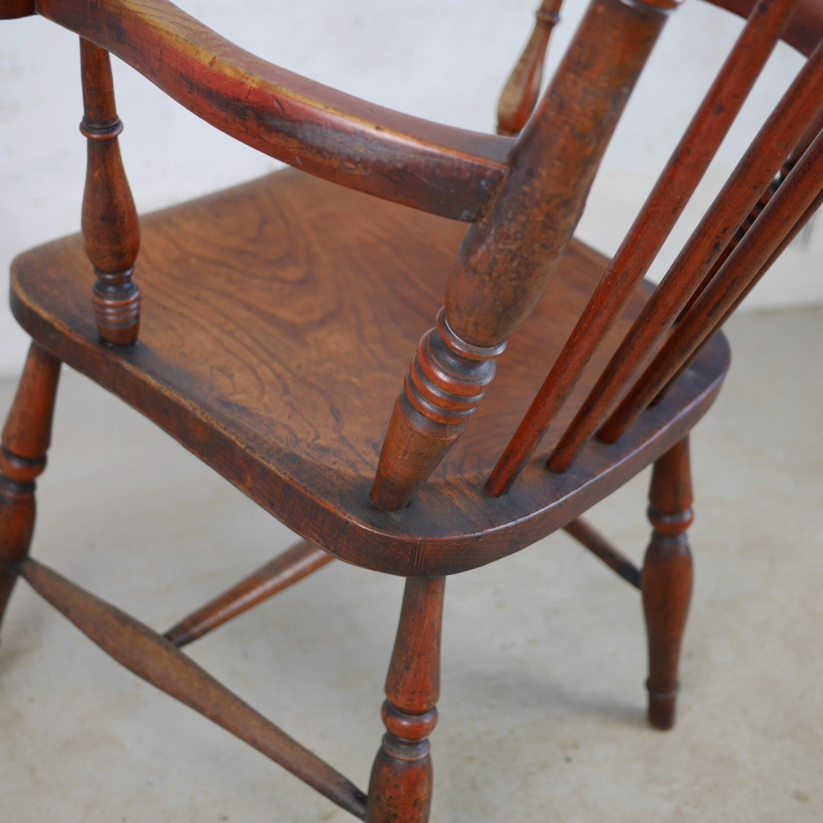 photo buy Antique Elm & Beech Windsor Armchair Grandfather Chair Country House #102811
