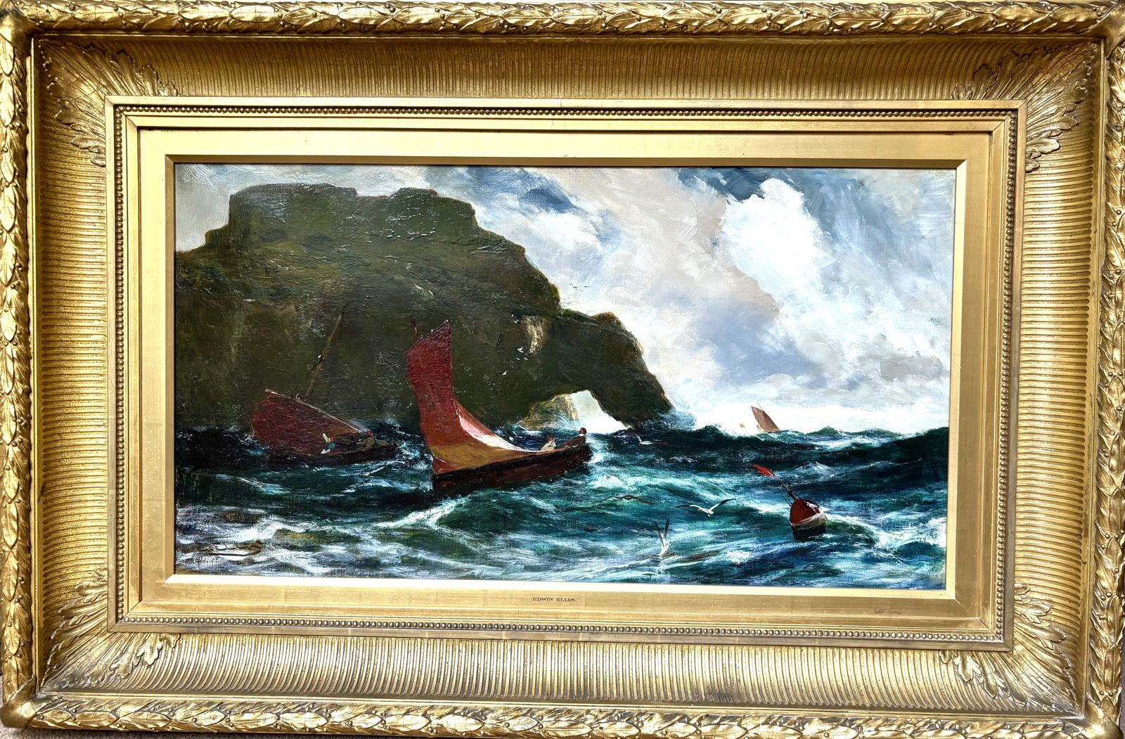 Nineteenth Century Impressionist Seascape By Edwin Ellis 1842 1895