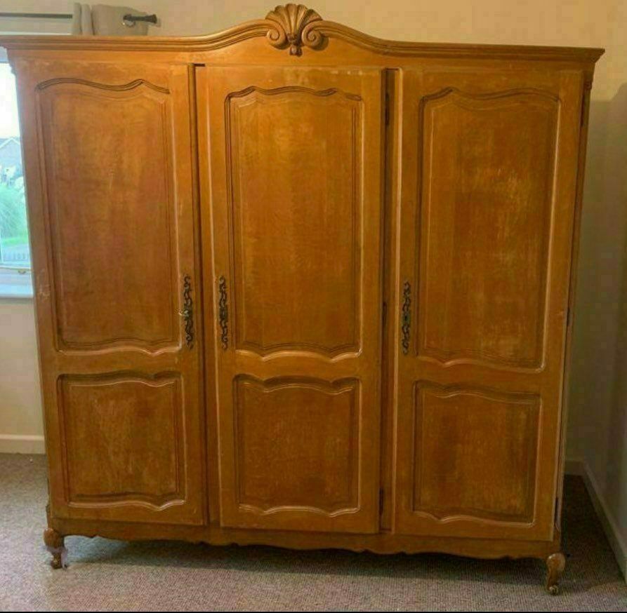 Custom Painted Beautiful Vintage Original French Louis XV Wardrobe