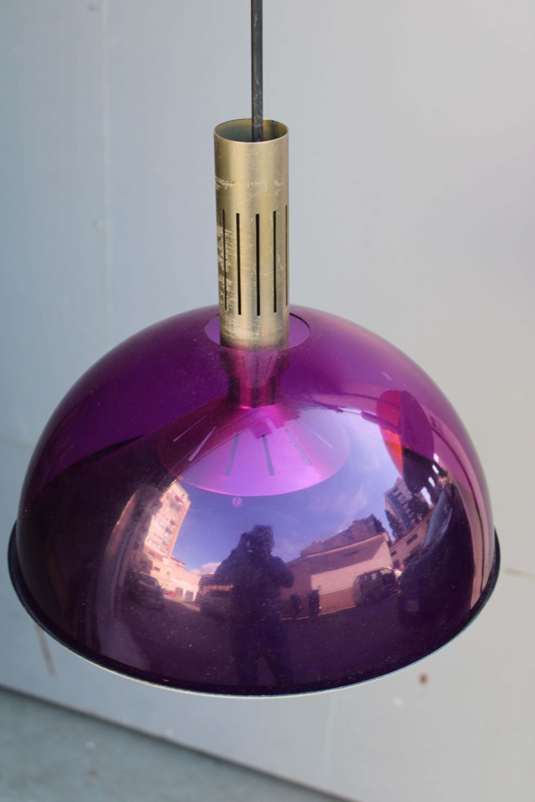 Stilux Milano 1950s Mid Century Colored Chandelier Red Purple photo Lighting