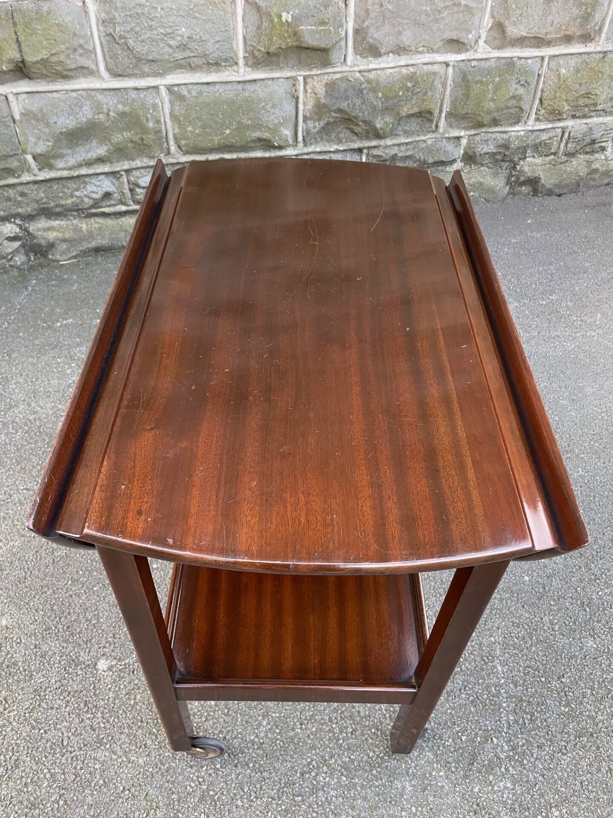Antique Mahogany Bar Cart Trolley photo 135.0