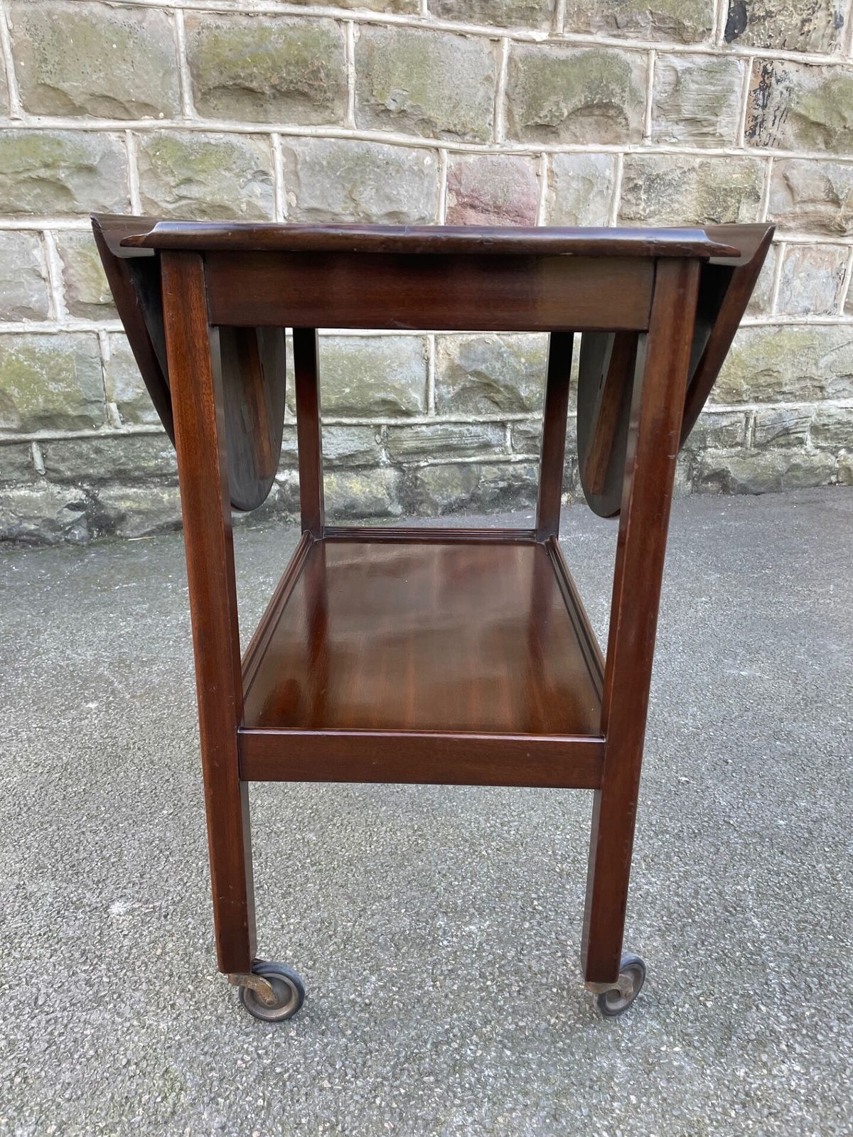 Antique Mahogany Bar Cart Trolley photo vinterior