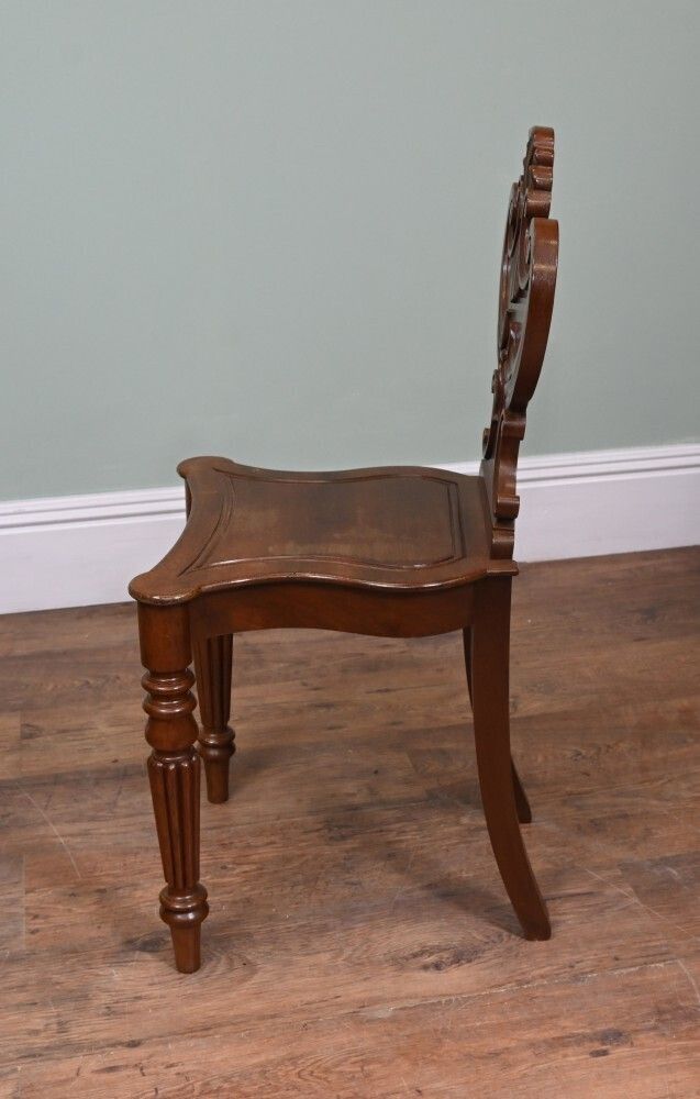 Pair Regency Hall Chairs Shield Back Gillows Mahogany 1815 photo furniture