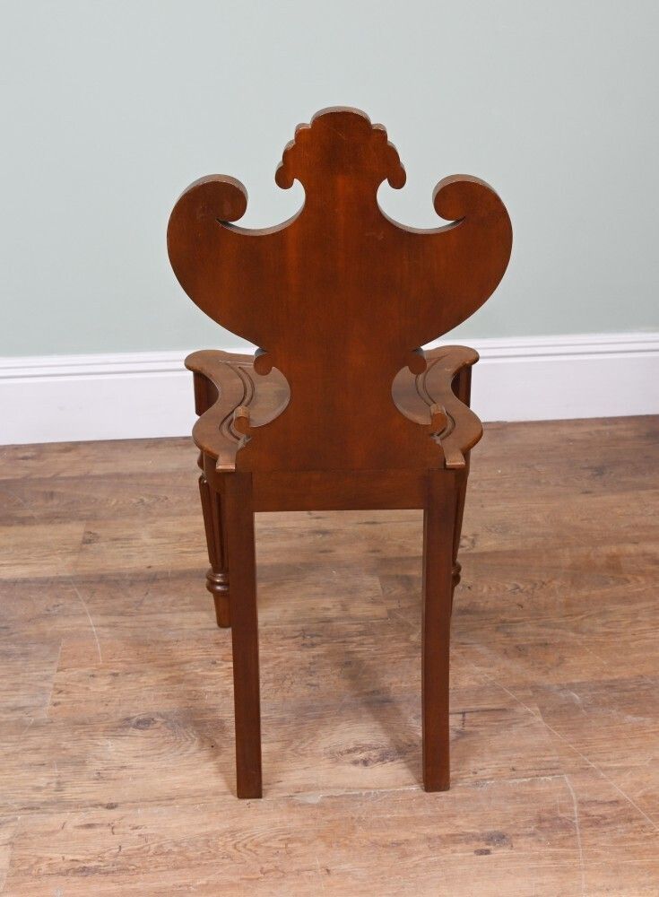 Pair Regency Hall Chairs Shield Back Gillows Mahogany 1815 photo vinterior