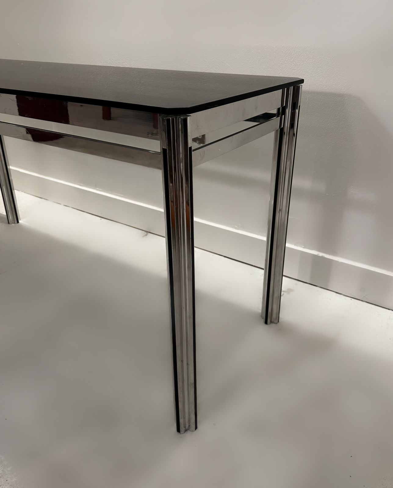 George Ciancimino Console In Chrome And Smoked Glass, 1970 photo vinterior