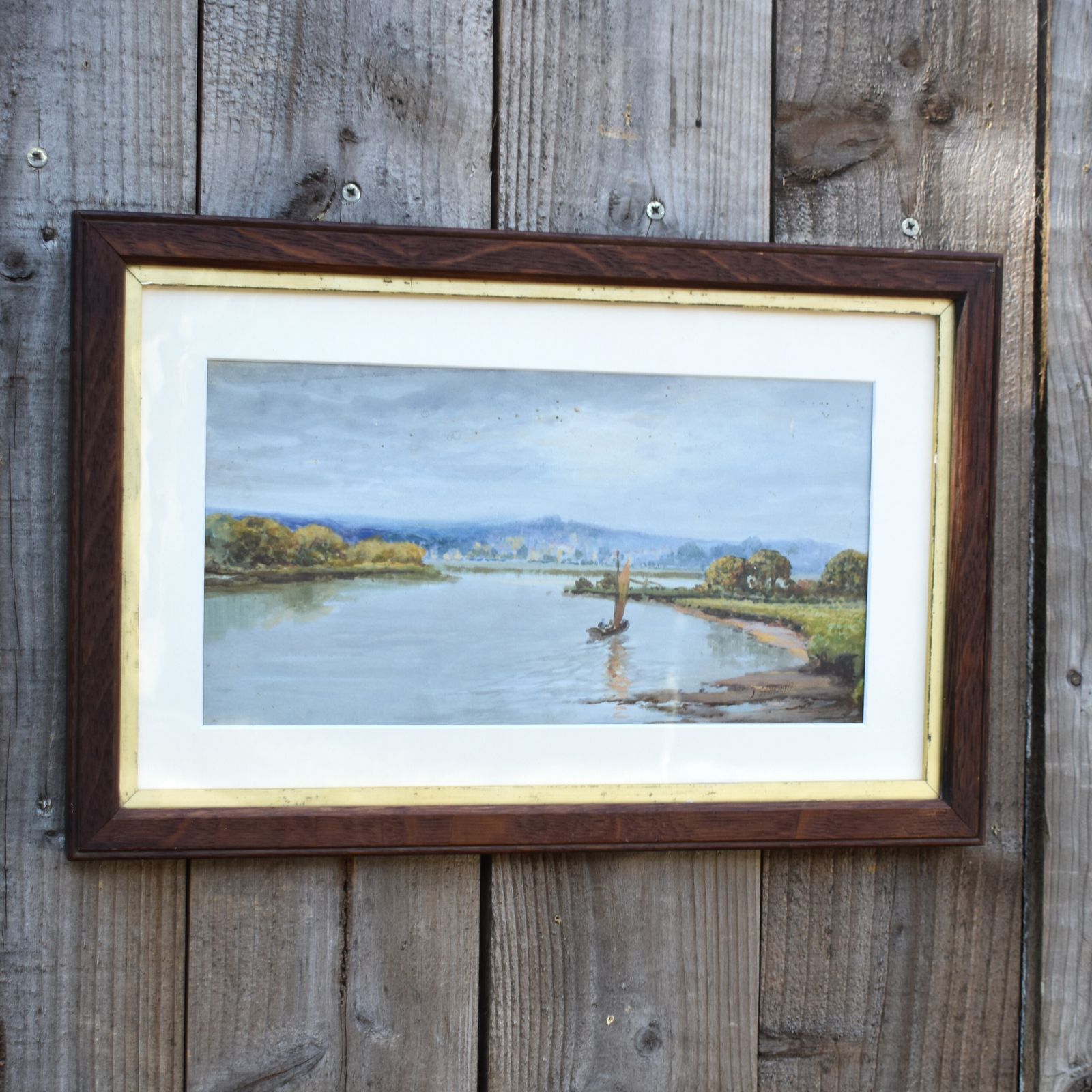 Antique John Shapland 1865 1929 Boat Seascape Decon Coastal Watercolour Painting