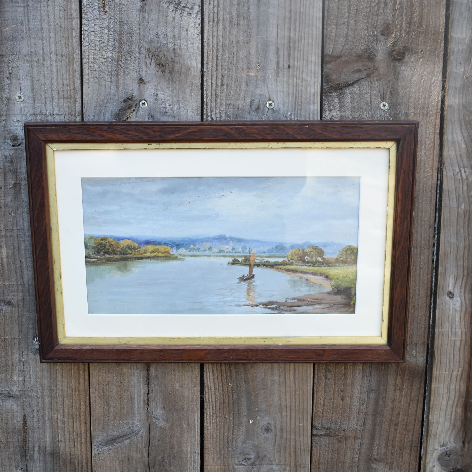 Antique John Shapland 1865 1929 Boat Seascape Decon Coastal Watercolour Painting photo furniture