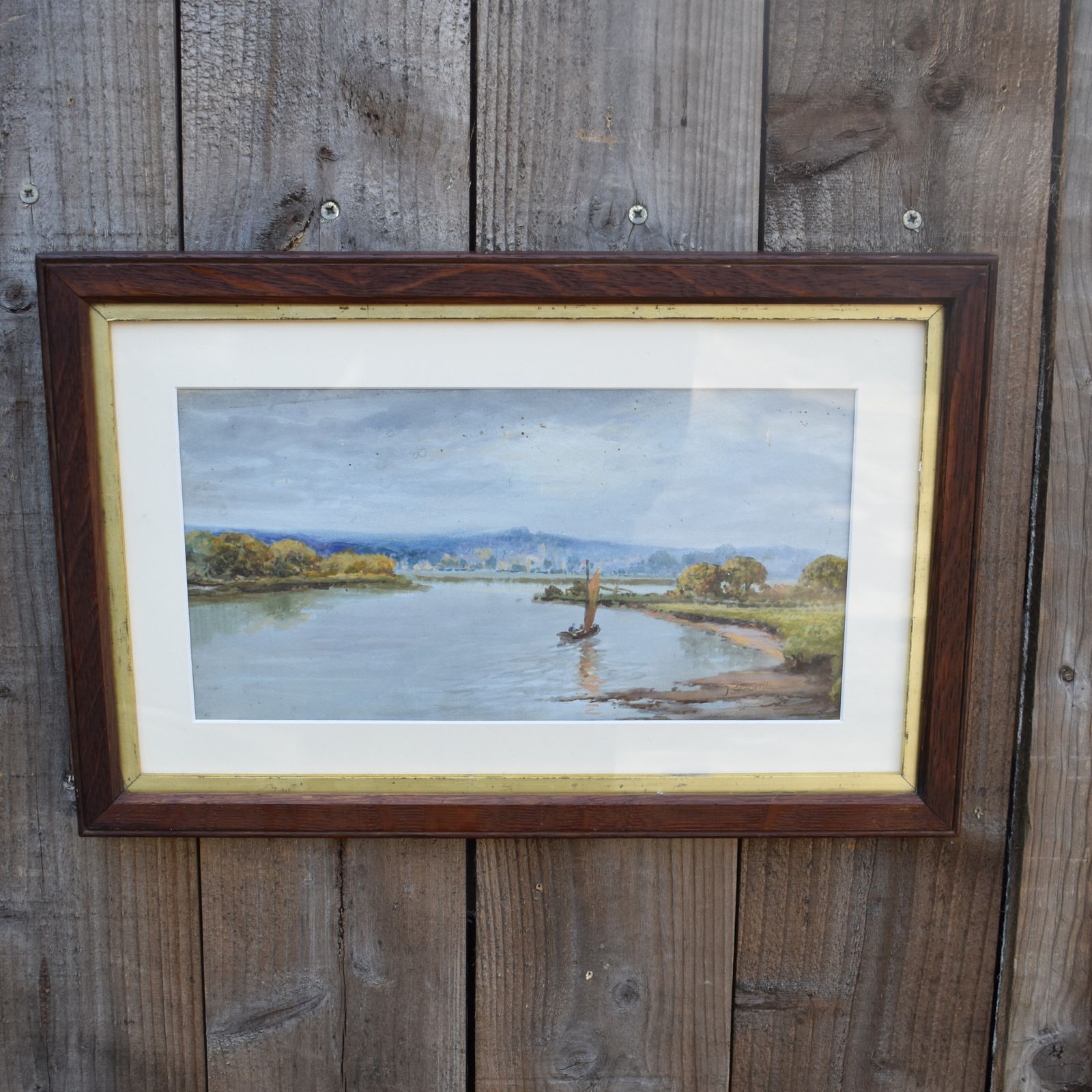 Antique John Shapland 1865 1929 Boat Seascape Decon Coastal Watercolour Painting photo 165.0