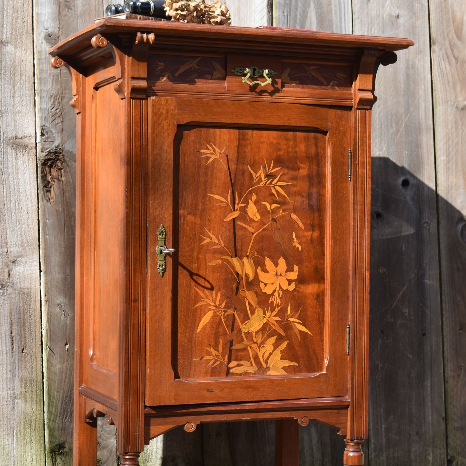 Furniture Antique 1930s Rare Oscar Nilsson Snickara Stockholm Bird Inlaid Rosewood Cabinet photo