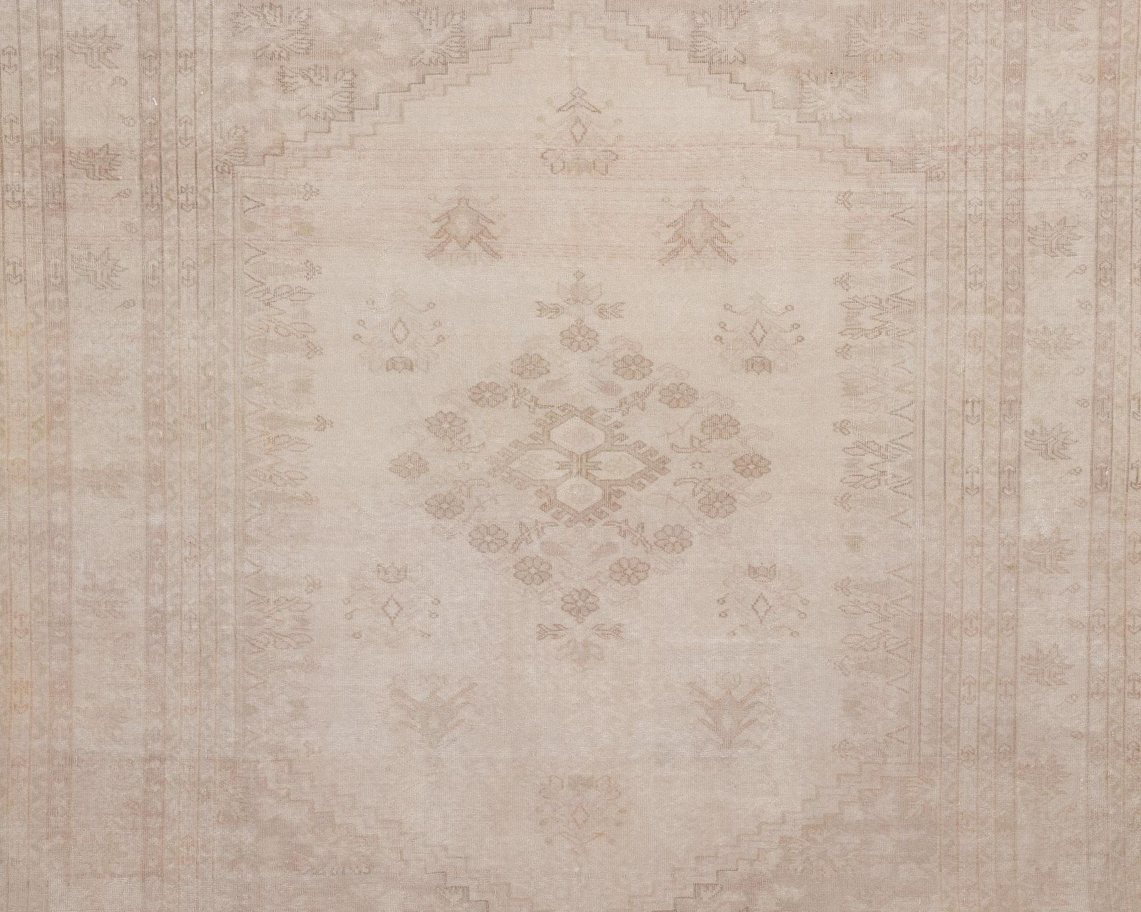 6.5 X 8.8 Feet Vintage Rug, Neutral Oushak Rug, Antique Rug, Turkish Rug,Large Rug, Living Room Rug, Handmade Rug, Area Rug,Faded Rug, A4866 photo for sale