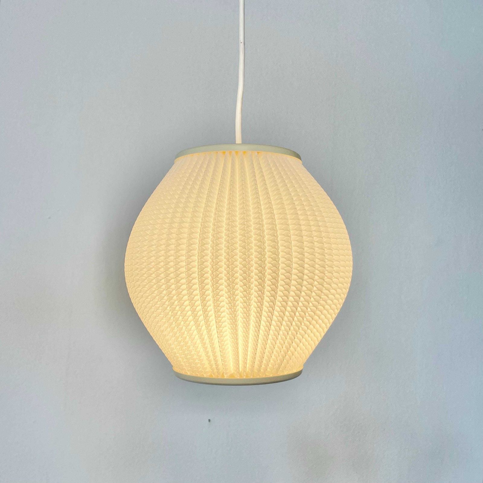 Danish Mid Century 1960s “Pearl” Vintage Ceiling Lamp In Off White Plastic   Design By Lars Schiøler For Høyrup Lighting