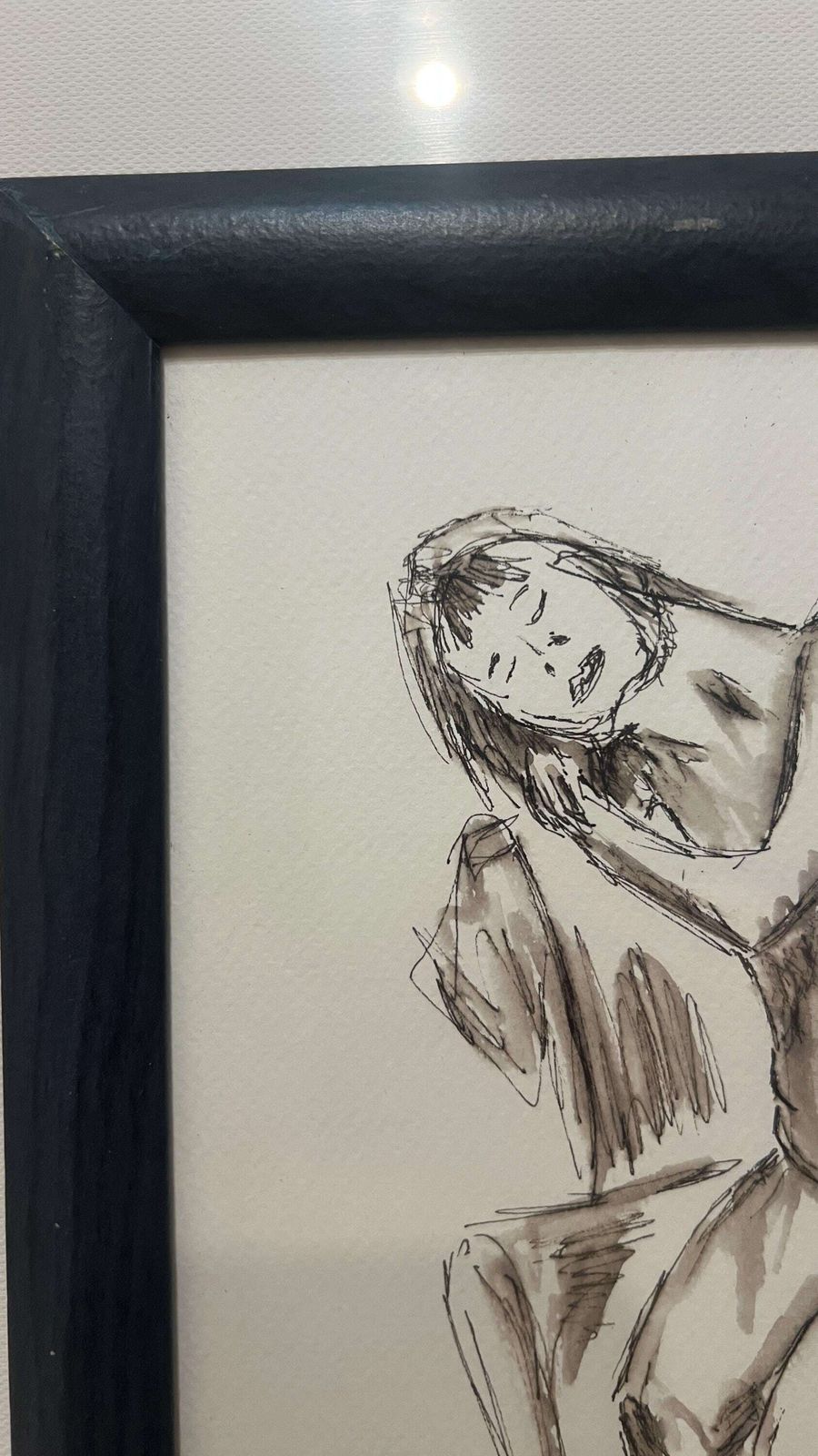 Original Contemporary Nude Study By Margaret Mcandrew – Pen And Watercolour photo vinterior