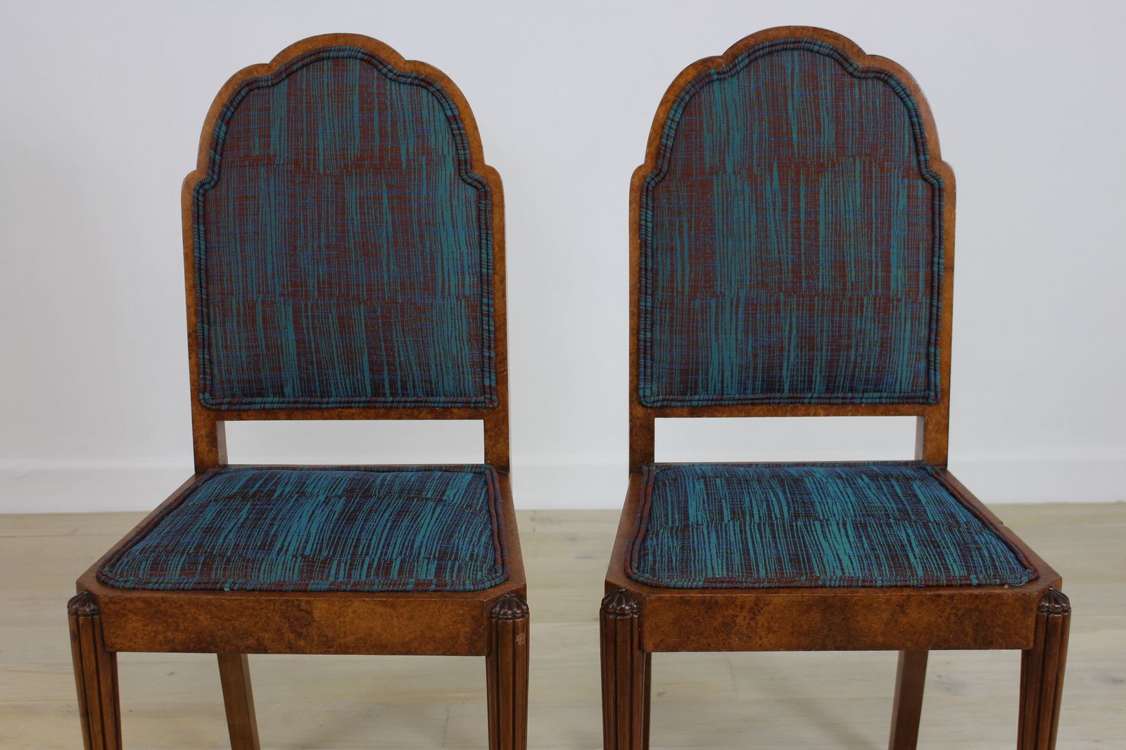 Fine Quality Pair Of Art Deco Walnut Bedroom Chairs photo furniture