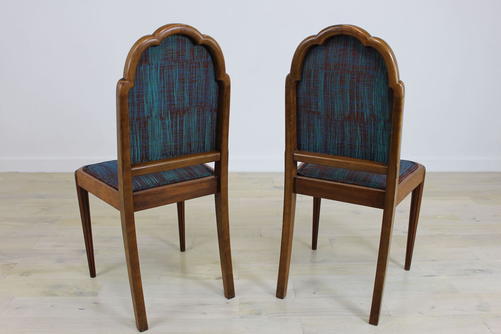 photo furniture Fine Quality Pair Of Art Deco Walnut Bedroom Chairs