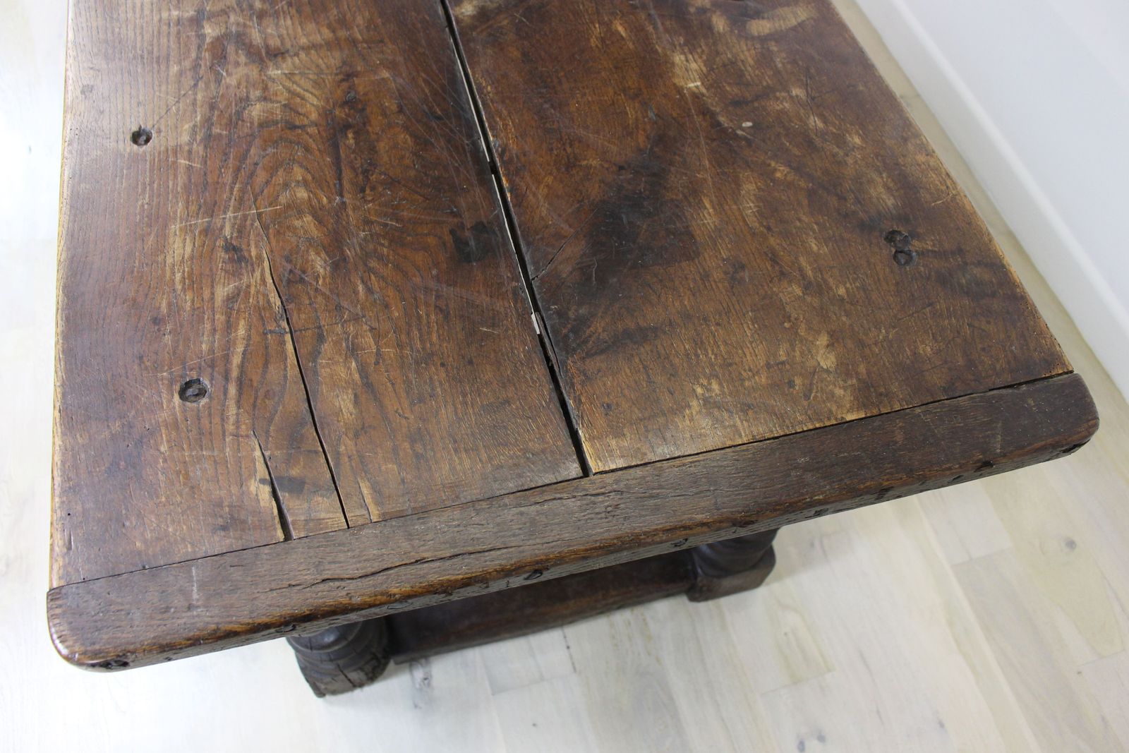 Antique Carved Oak Refectory Table 17th Century And Later photo vintage