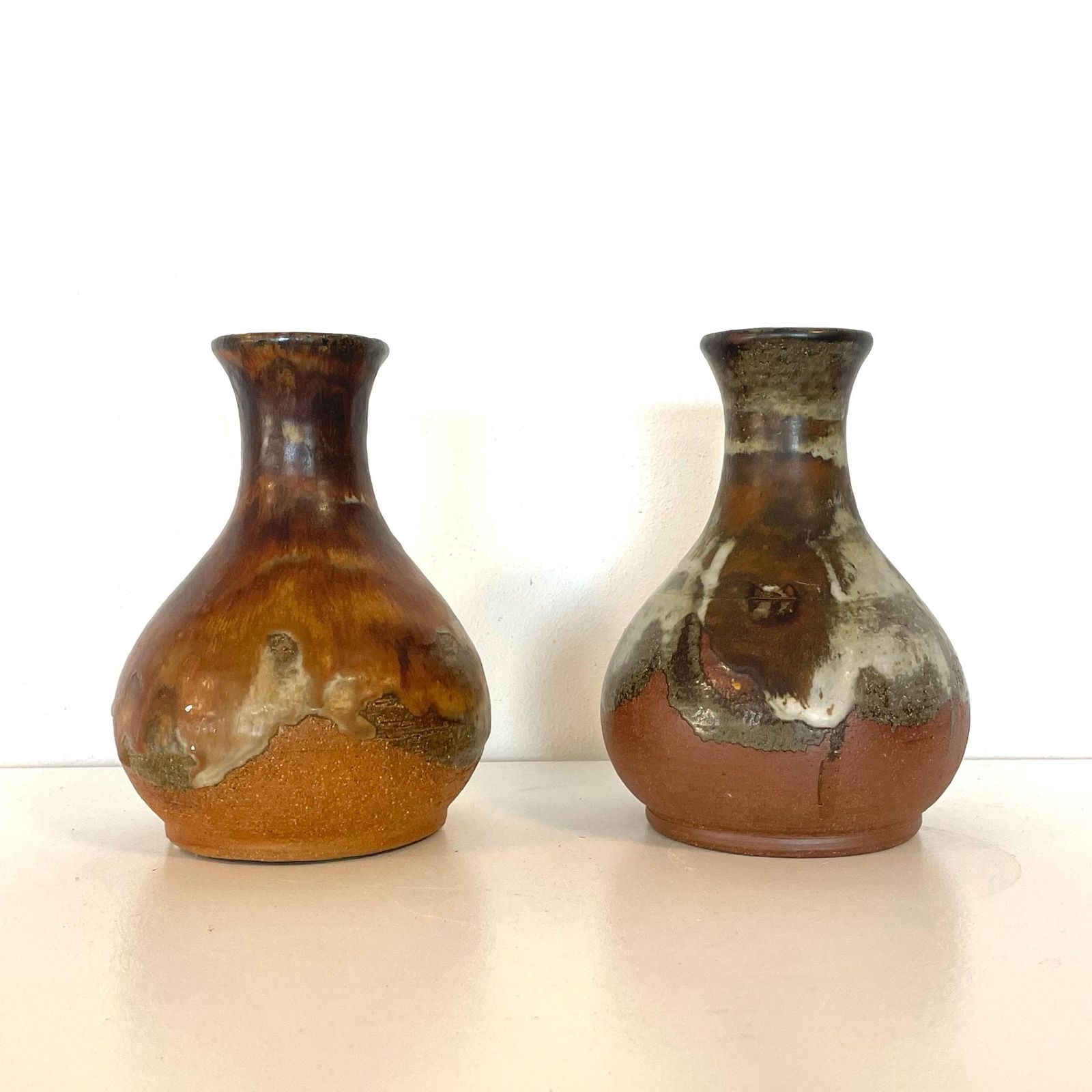 Vintage 1960s Mid Century Modern Fine Art Studio Large Ceramic Vases From Denmark   Collection Of Two From Axella Keramik