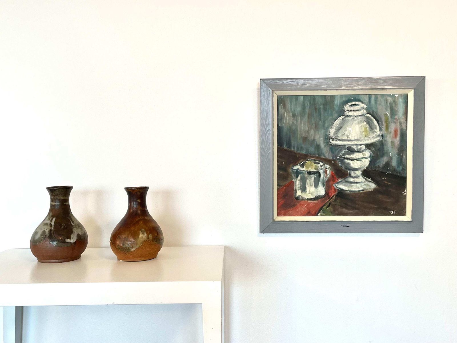 Vintage 1960s Mid Century Modern Fine Art Studio Large Ceramic Vases From Denmark   Collection Of Two From Axella Keramik photo furniture