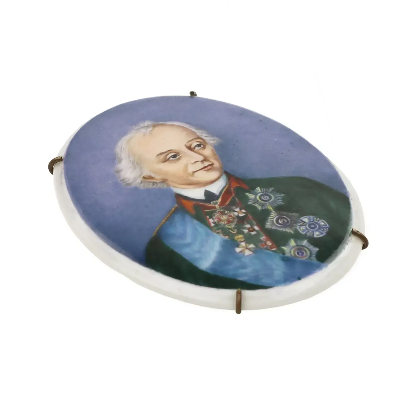 Porcelain Medallion With A Portrait Of A.V. Suvorov. Russia. 19th Century