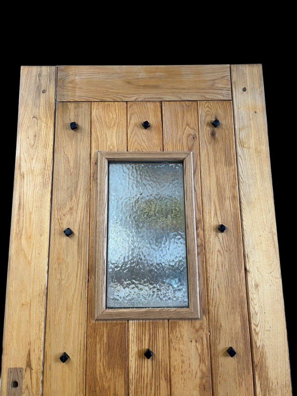 Solid Oak Front Door Antique Period Reclaimed Old Wood Iron Bespoke 58 Mm Deep photo for sale