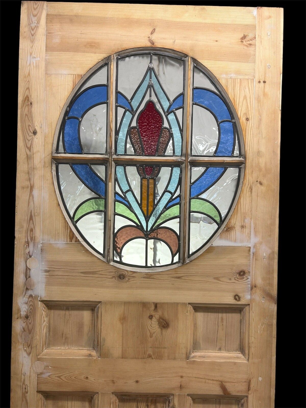 photo furniture Art Deco Front Door Period Stained Glass Old Reclaimed Antique Lead Wood 20s 30s