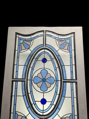 Home Fixtures Victorian Stained Glass Front Door Old Antique Period Reclaimed Leaded Wood photo
