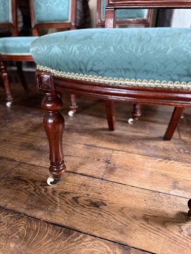 Set Of 6 Rare Original English Antique Mahogany Diner Dining Chairs Circa 1870 photo vintage