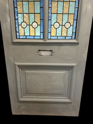Victorian Stained Glass Front Door Old Antique Period Reclaimed Leaded Wood photo buy