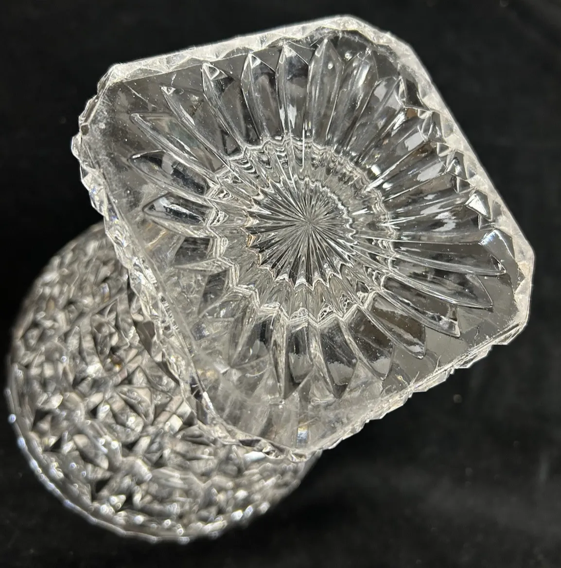 photo for sale Vintage Heavy Cut Crystal Ice Bucket / Vase Trumpet Shaped