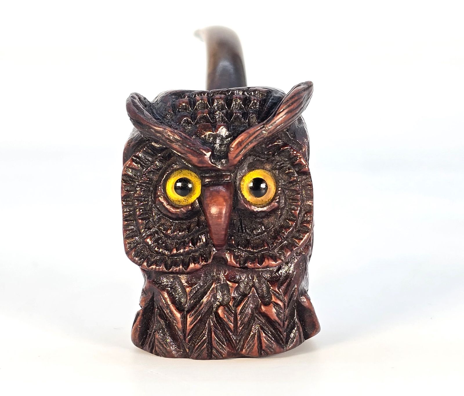 A Rare Owl Novelty Burr Briar Wood Smoking Pipe Circa 1900 photo 295.0