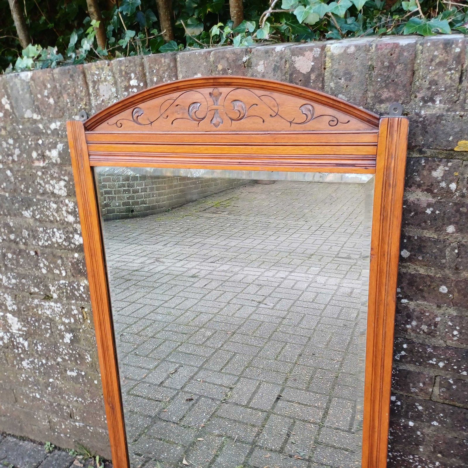 Huge Early 20th Century Large Over Mantel Or Wall Mirror – Exceptional Craftsmanship, Elegant Design 118 X 69 Cm photo vinterior