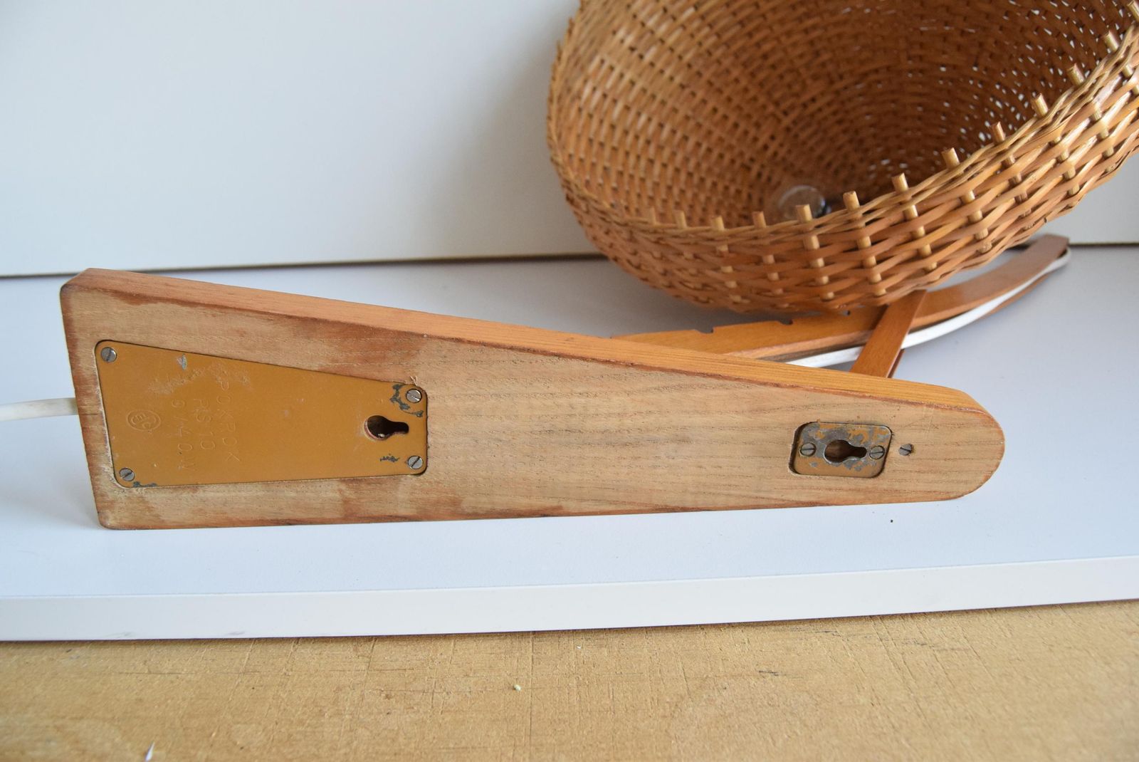 photo vinterior Adjustable Wooden Wall Lamp 1960s By Pokrok žilina, Czechoslovakia.