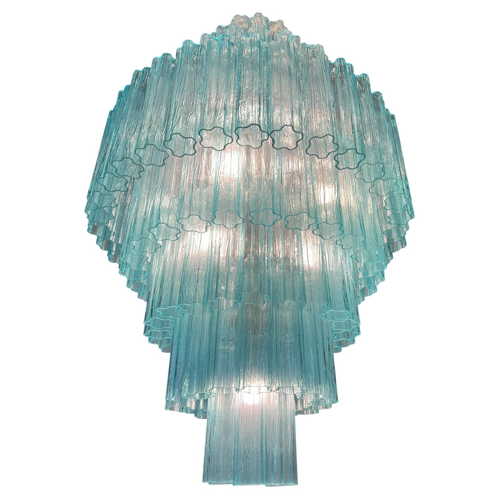 Majestic Aquamarine  Murano Chandelier By Valentina Planta