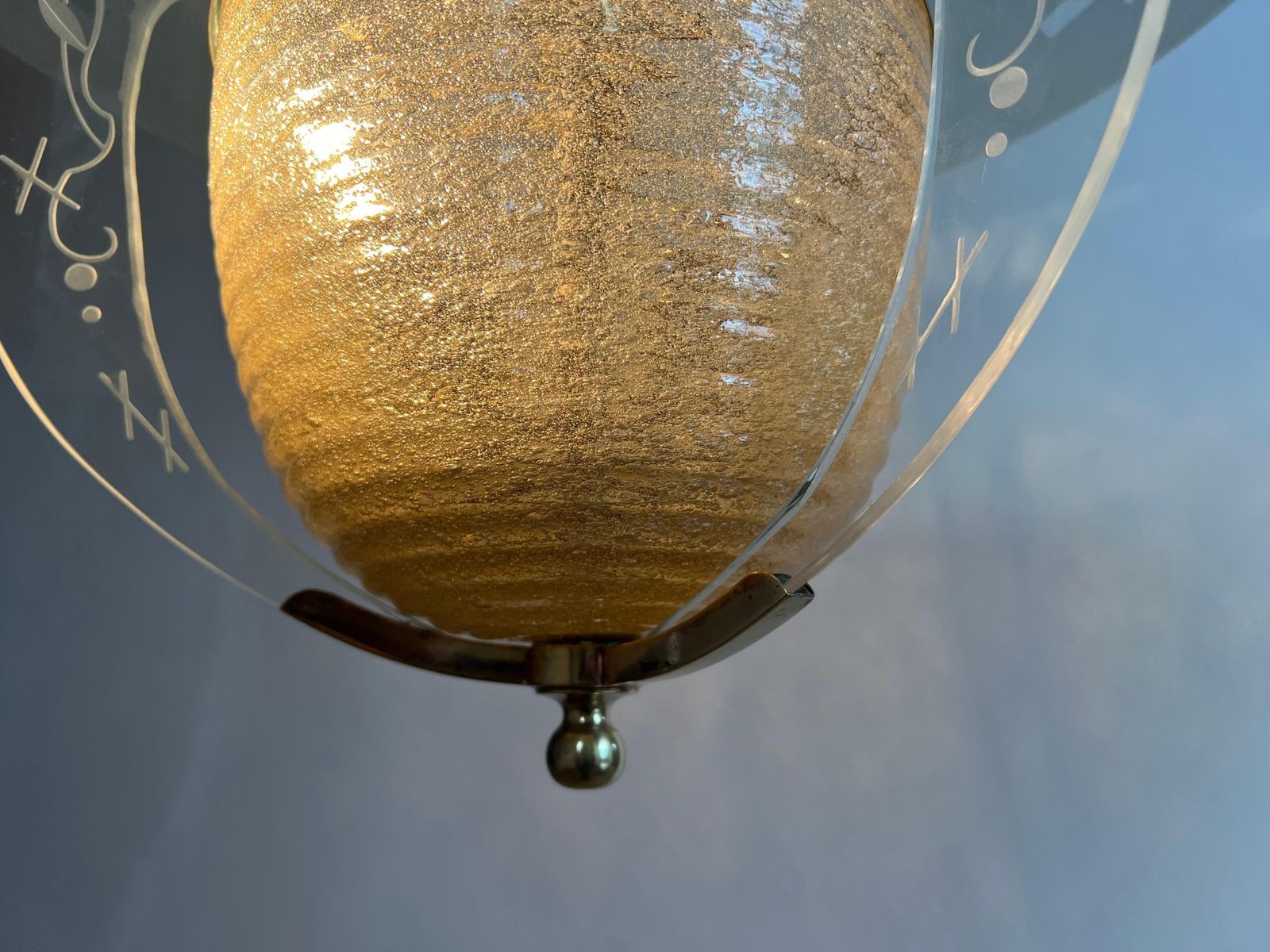 Very Rare Italian Chandelier By Barovier & Toso, Murano, 1950s photo Lighting