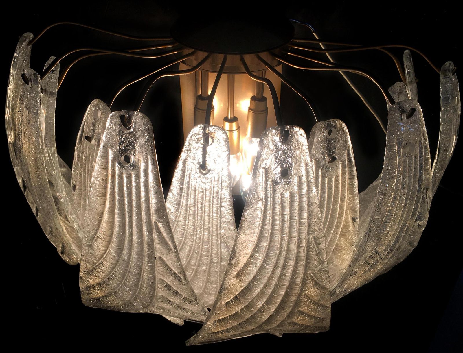 Pair Of Italian Sconces Barovier & Toso Style, Murano, 1970 photo vinterior