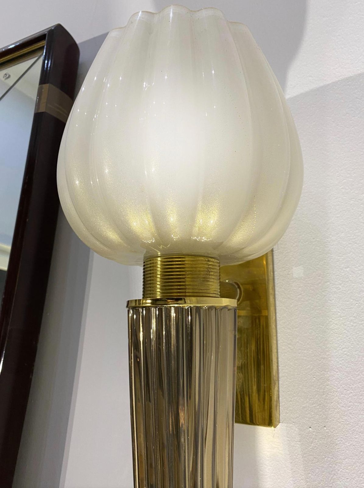 Pair Of Charming Sconce By Barovier & Toso, Murano, 1970s photo for sale