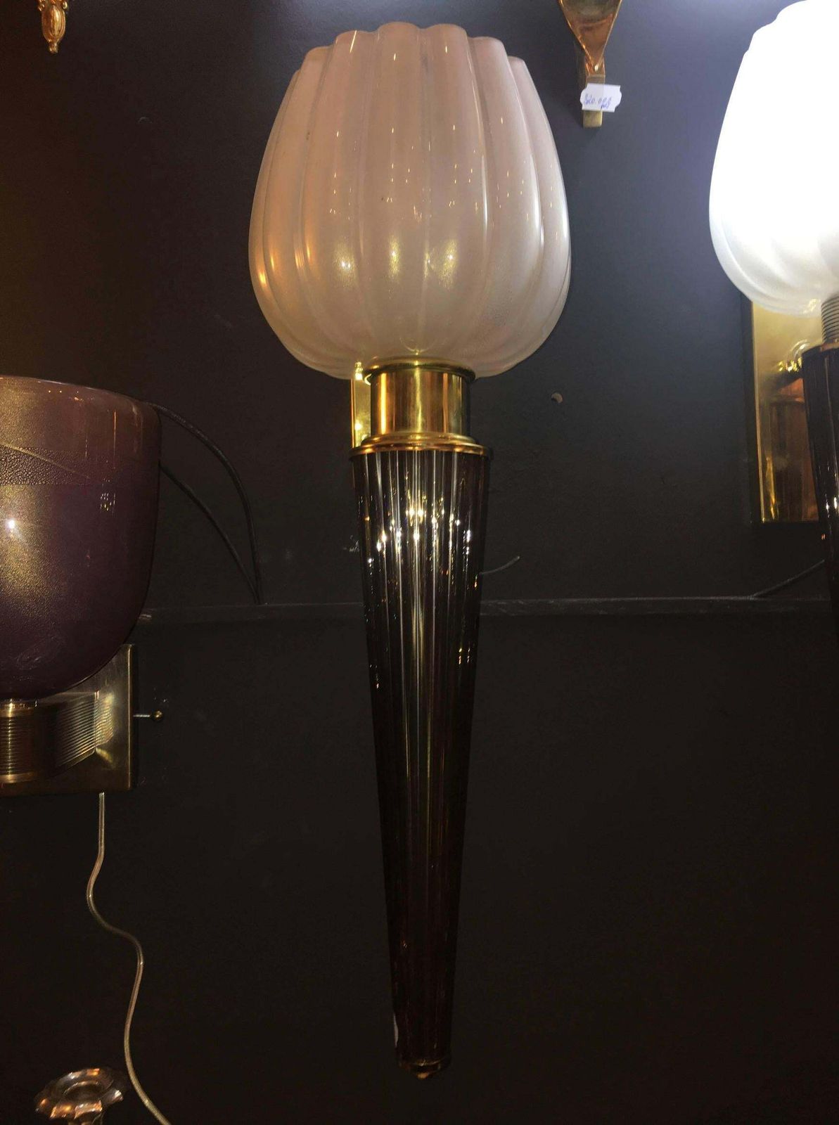 photo vinterior Pair Of Charming Sconce By Barovier & Toso, Murano, 1970s